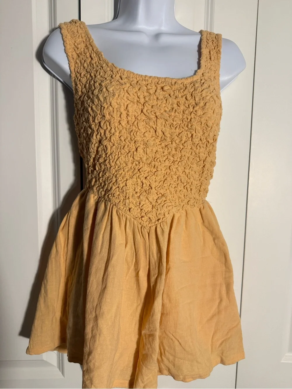Free People Juliette Peach Smocked Romper